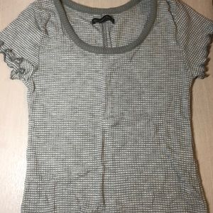 Abercrombie and Fitch Striped Lettuce Edge Tee